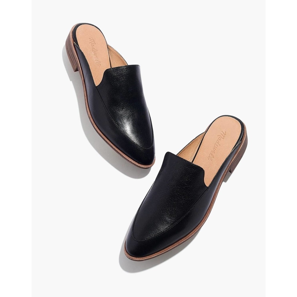 Women’s Madewell The Frances Loafer Black Leather Mule Size 8